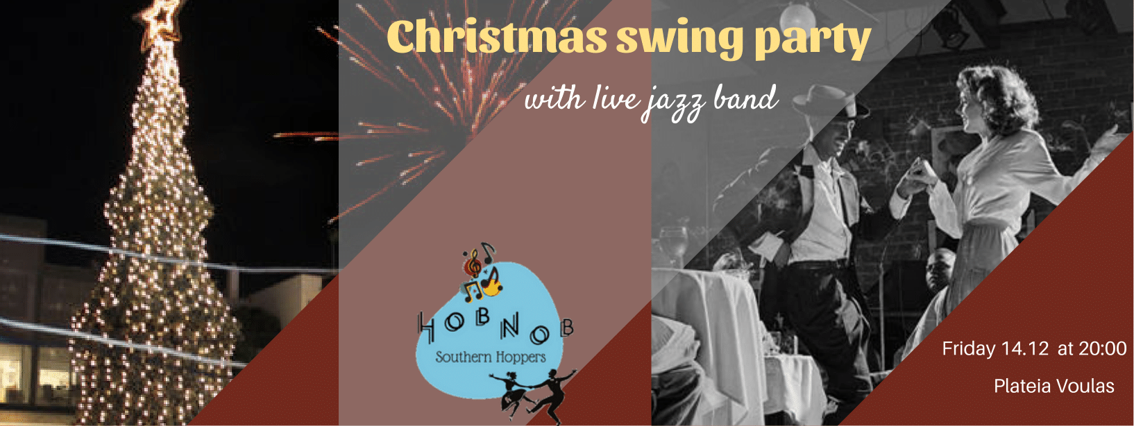 Φωταγώγηση Χριστουγεννιάτικου Δέντρου Βούλας με live Swing party από το Hobnob