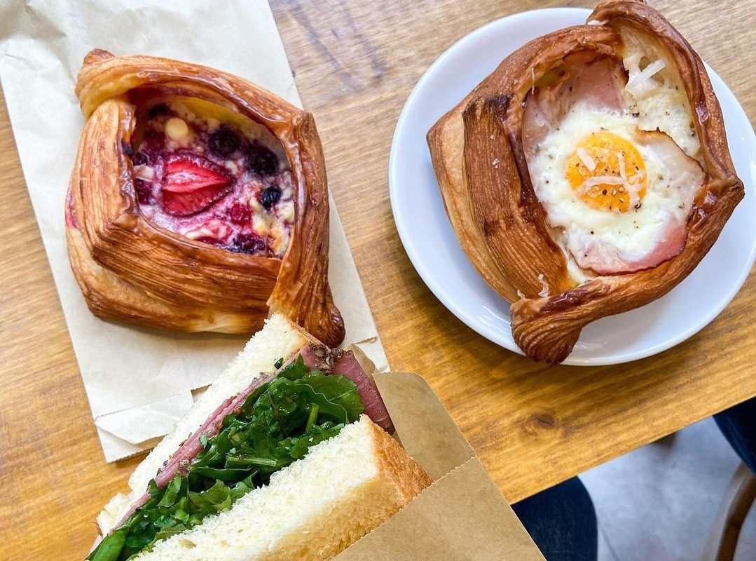 Croissants and sandwiches from Fika, for what may be the best breakfast near the Acropolis